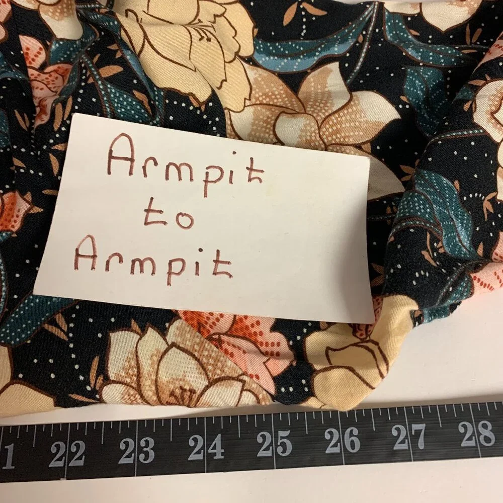 Torrid Dress Womens Size 2(18-20) Blue Floral Midi Dark Cottagecore Mature - Picture 8 of 10